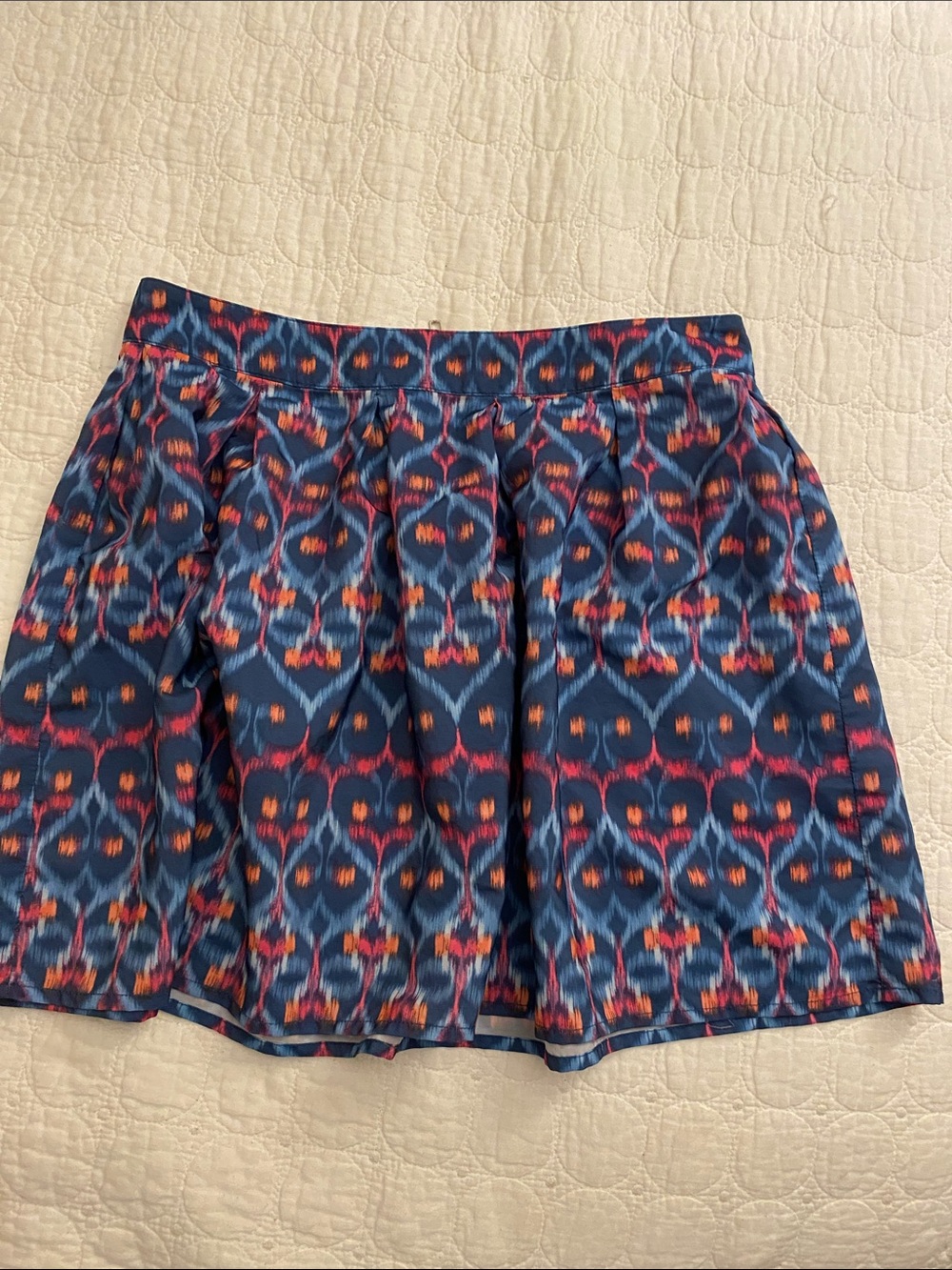 Bethany Mota Navy Blue Printed Circle Skirt with Pink & Orange Accents